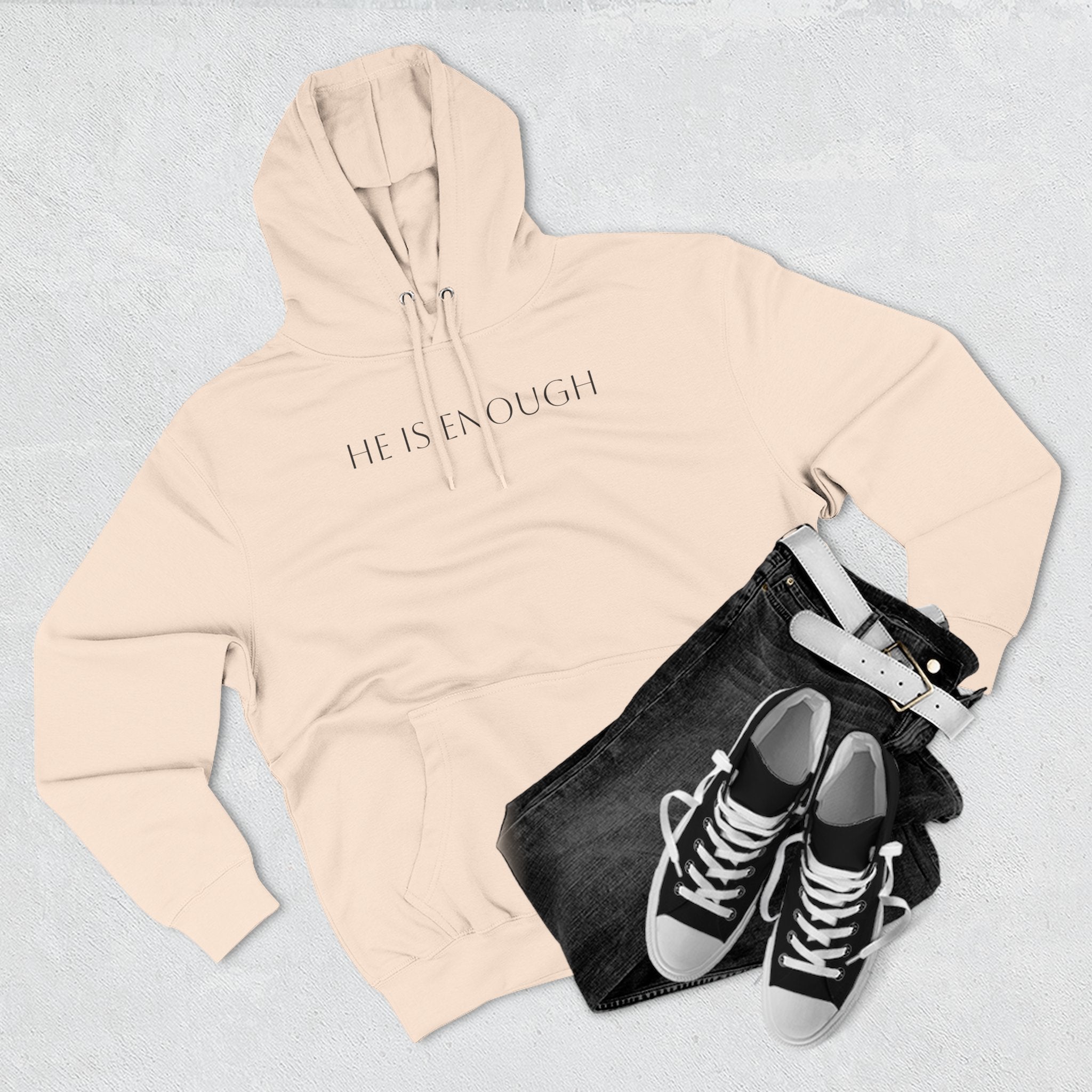 He Is Enough Hoodie — Christian Pullover